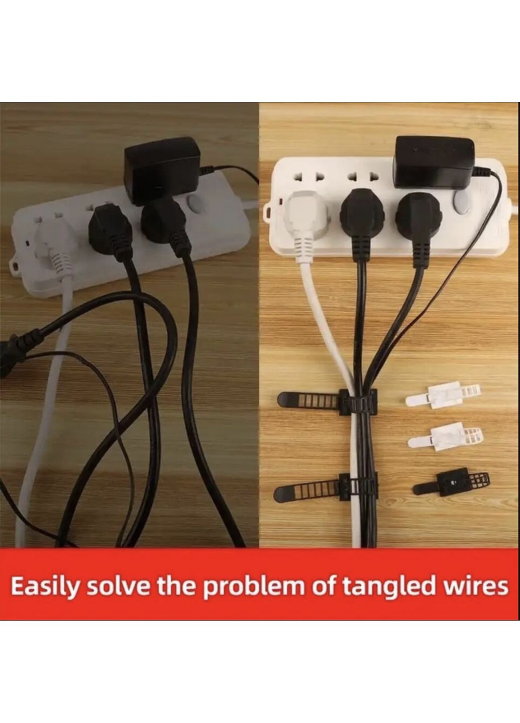 Хомут органайзер Фіксатор кабелю тримач для дроту стяжка самоклеюча 3М стяжка 5 шт ХL Білий OlaN (358934993)