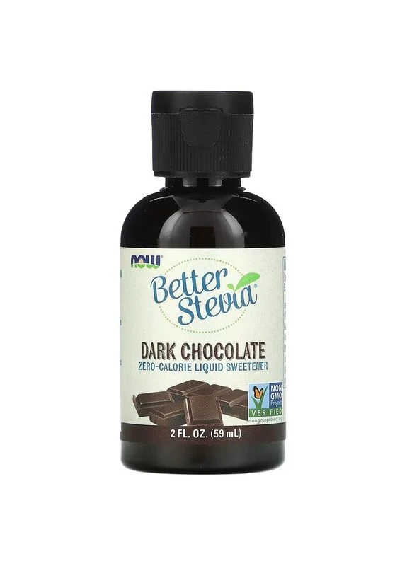 Заменитель питания Better Stevia Dark Chocolat, 60 мл Now (380973106)