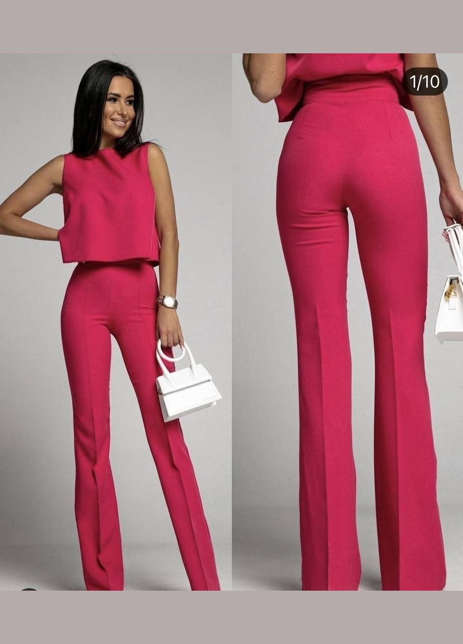 Жіночий костюм-двійка колір малина р.42 453240 New Trend (286772025)