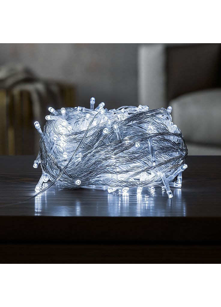 Гірлянда Нитка 180 LED 18 м прозорий провід, білий No Brand (369960297)