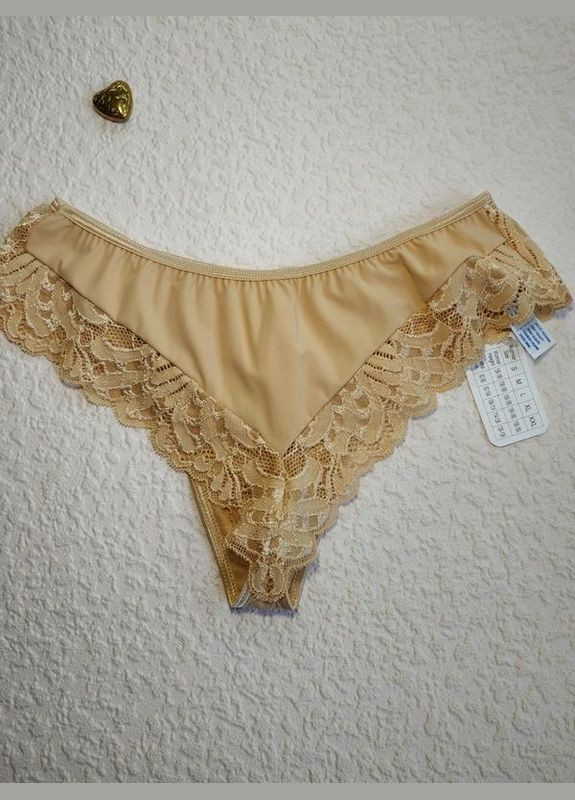 Шикарные бежевые бразильяны с кружевом низкие на девушку karioka волбар Wolbar (369612908)