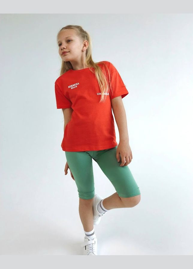 Оранжевая летняя футболка для девочки hc (h001-6333-001-33-1) No Brand