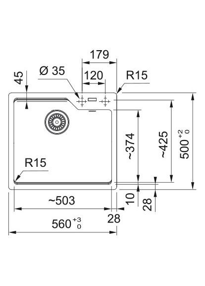 Мийка кухонная Urban, фраграніт, прямокутник, без крил, 560х500х230мм, чаша - 1, врізна, UBG 610-56, сірий сланець FRANKE (360402884)