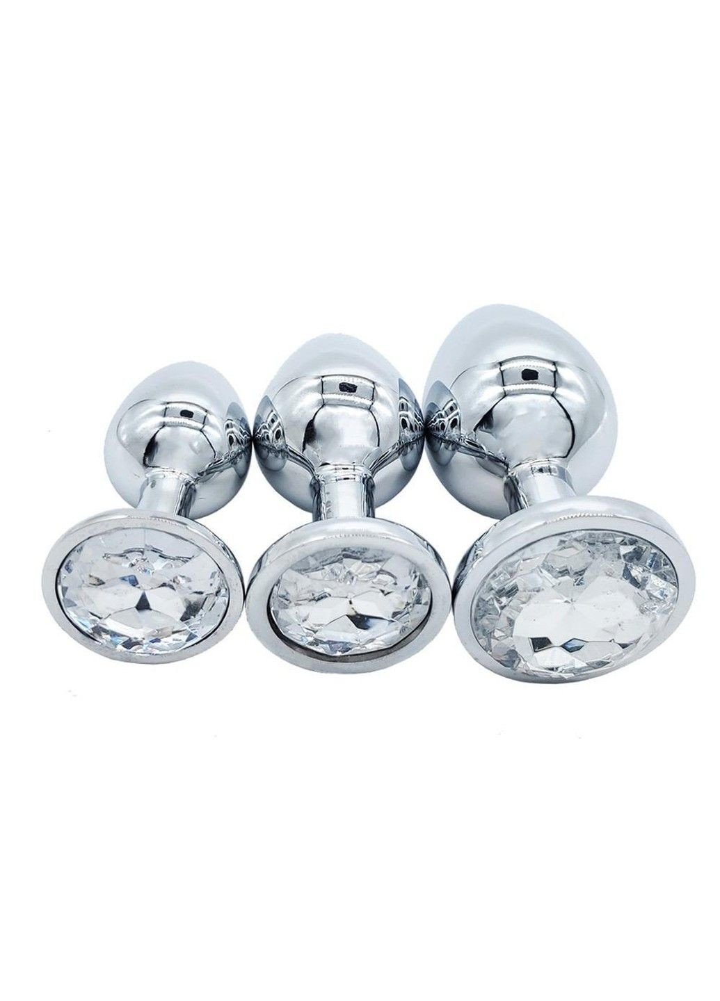 Набор анальных пробок с прозрачными камушками (S,M,L) We Love (284278221)