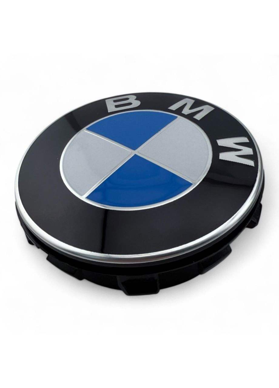 Фиксированные колпачки в диски БМВ 68 мм бело-синие 4 штуки BMW (354698538)
