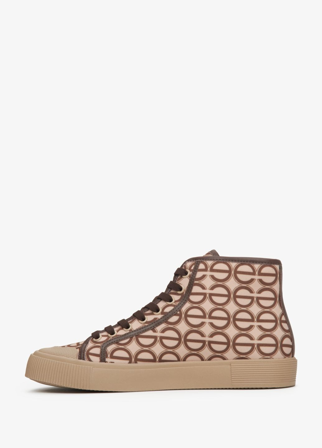 Бежеві кеди високі, колір бежевий Estro