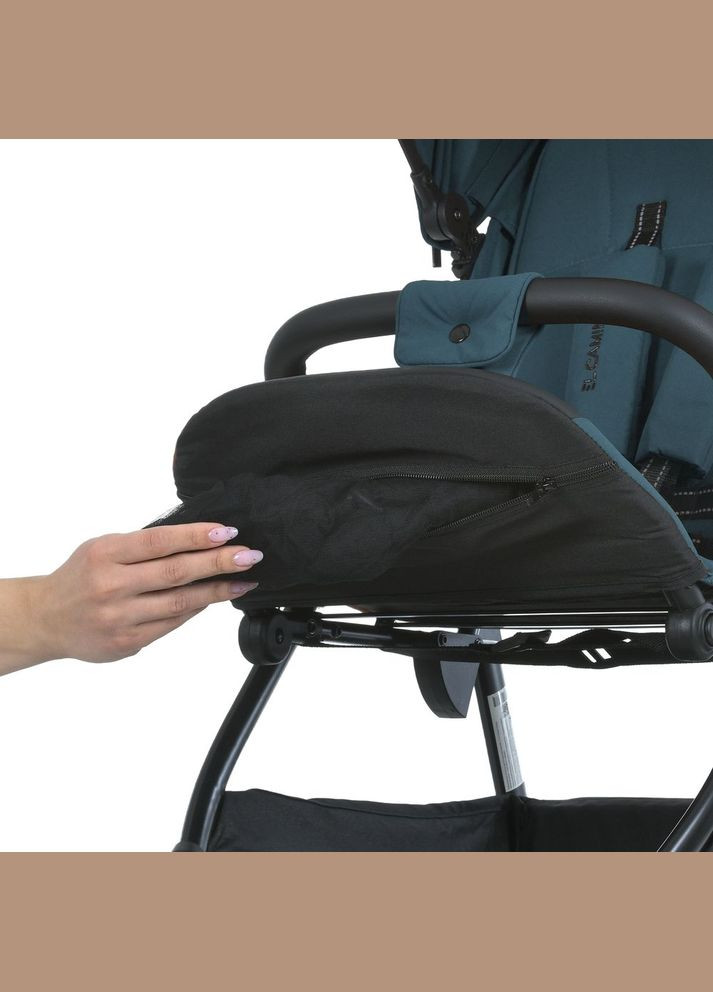 Коляска дитяча FIJI Lagoon Blue прогулянкова з москітною сіткою та чохлом на ніжки Зелена (ME 1113-2) El Camino (334003774)