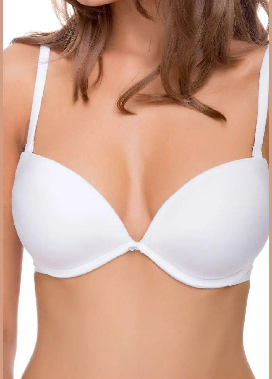 Белый модный бюстгальтер пуш-ап 2+ double гладкий лормар дабл Lormar полиамид