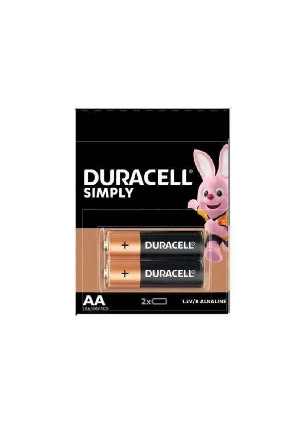 Батарейка щелочная LR6/AA 2шт Simply 1.5V (блистер) ТМ Duracell (360563807)