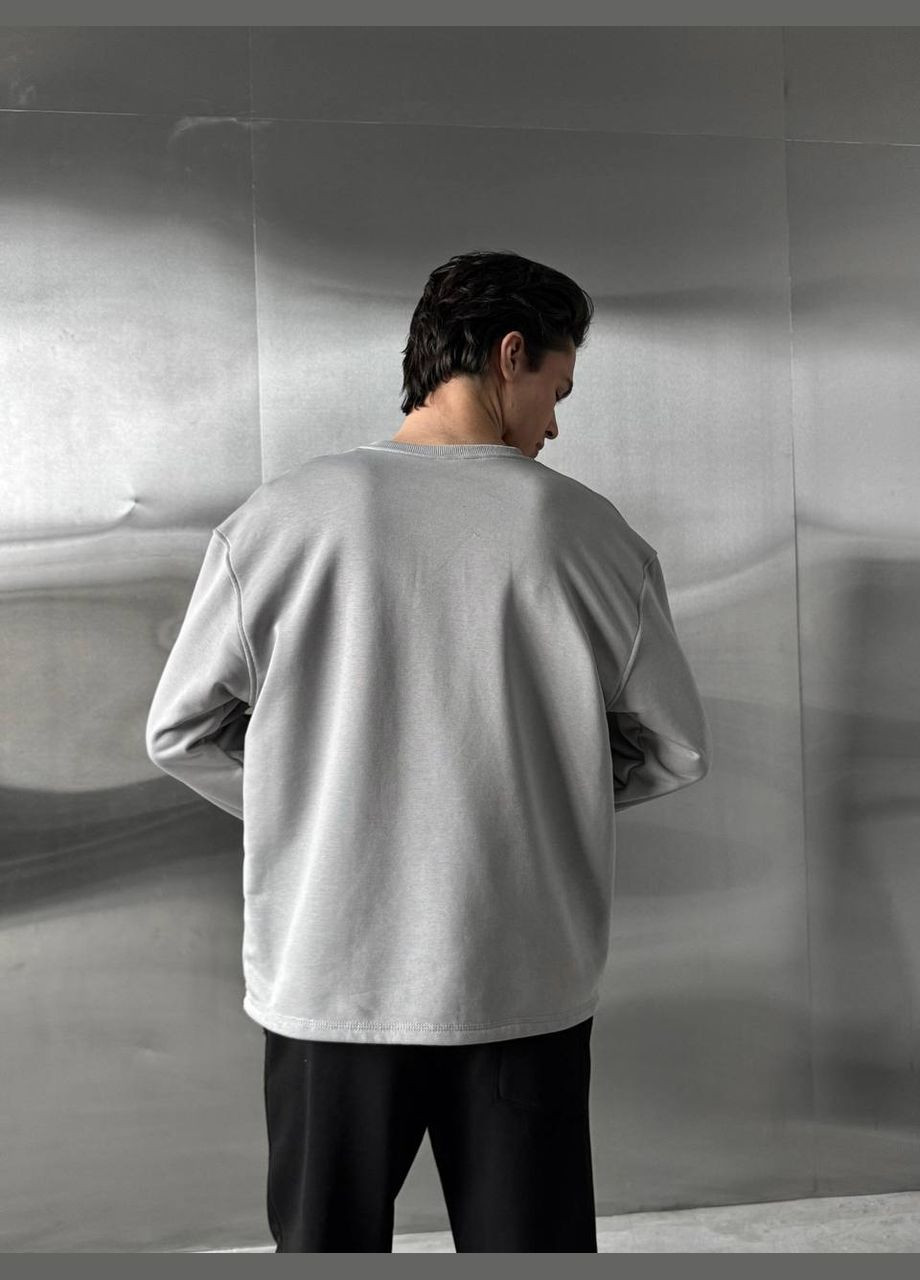 Серый оверсайз свитшот baza серый (328049155)
