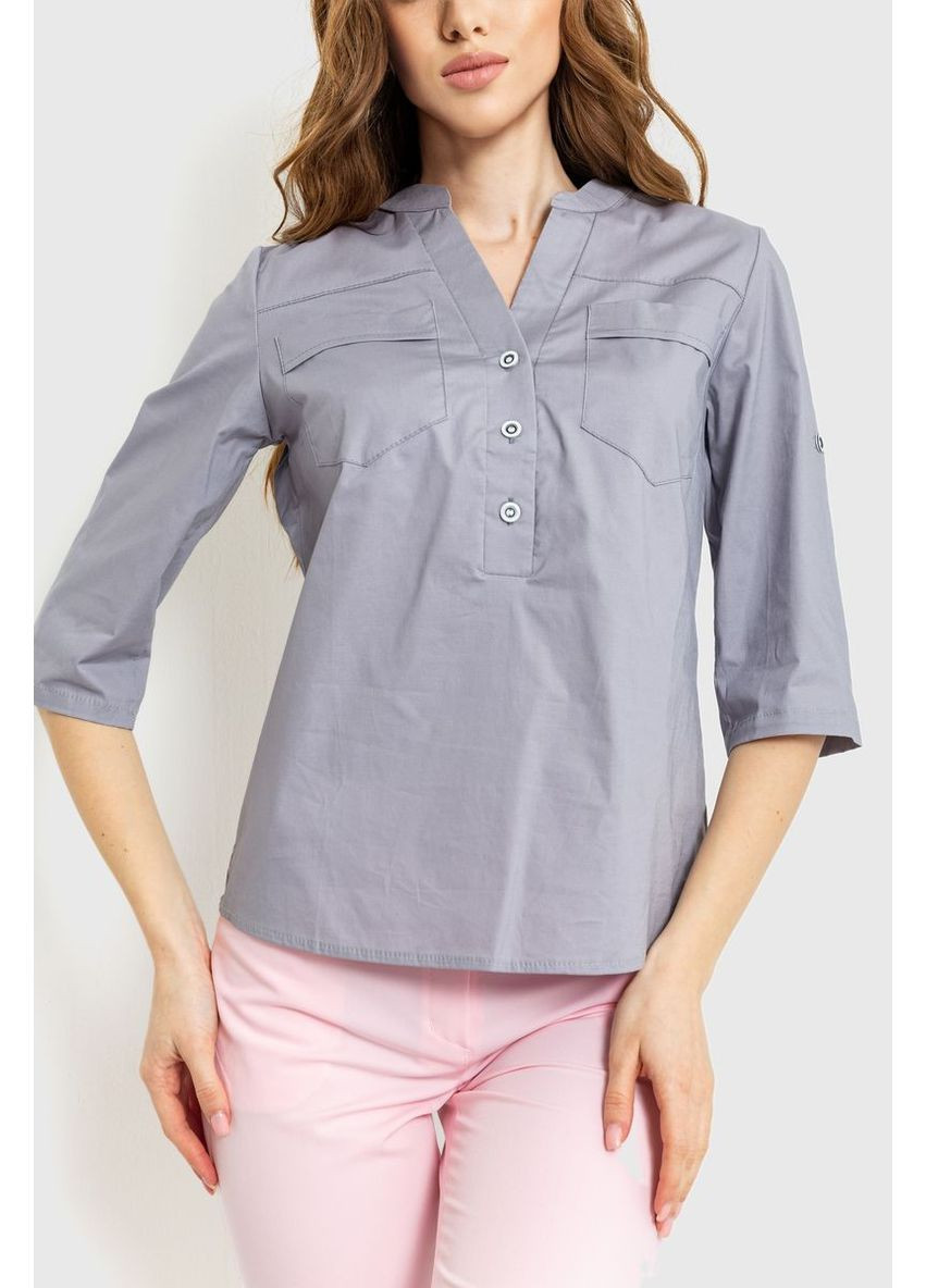 Світло-сіра блуза однотонна Ager 230R96