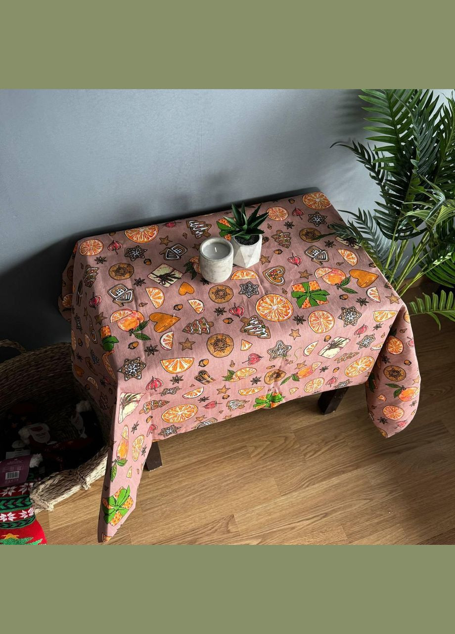 Скатерть Апельсинки рогожка 150 х 220 см Оранжевая No Brand (302976074)