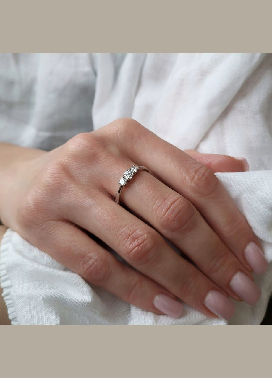 Серебряное кольцо с Белыми камнями размер серебро 925 пробы Родированное 1181к 1.35г No Brand (306741546)