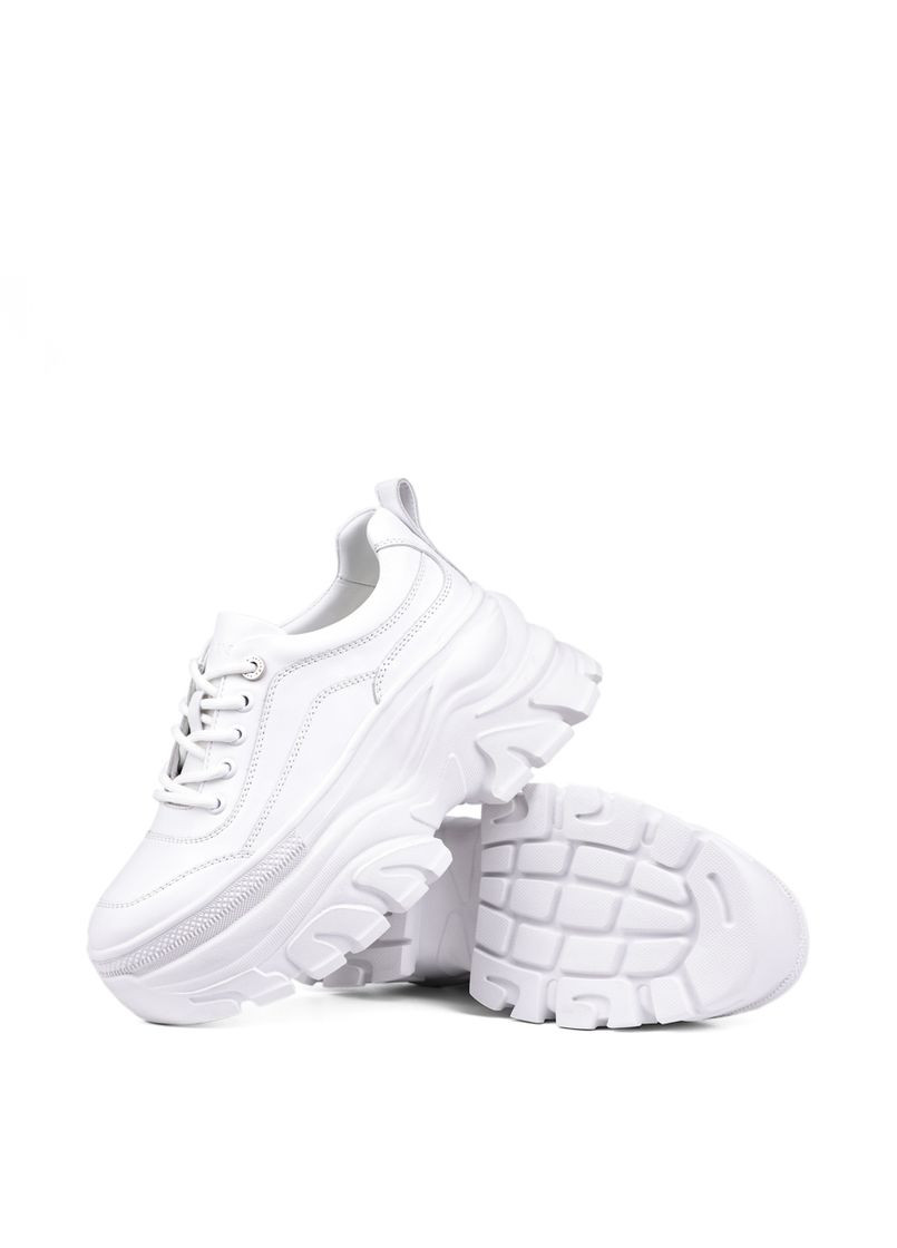 Белые всесезонные женские кроссовки jr1085-1 белая кожа MIRATON