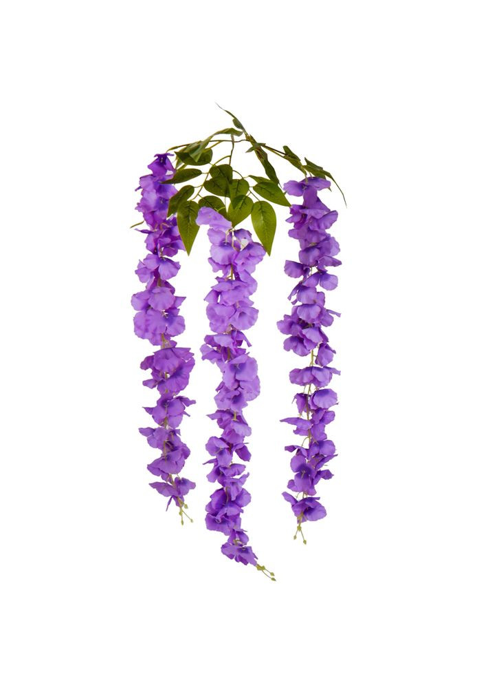 Искусственная свисающая ветвь "Глициния", сиреневая, 103 см ELISEY (333986425)