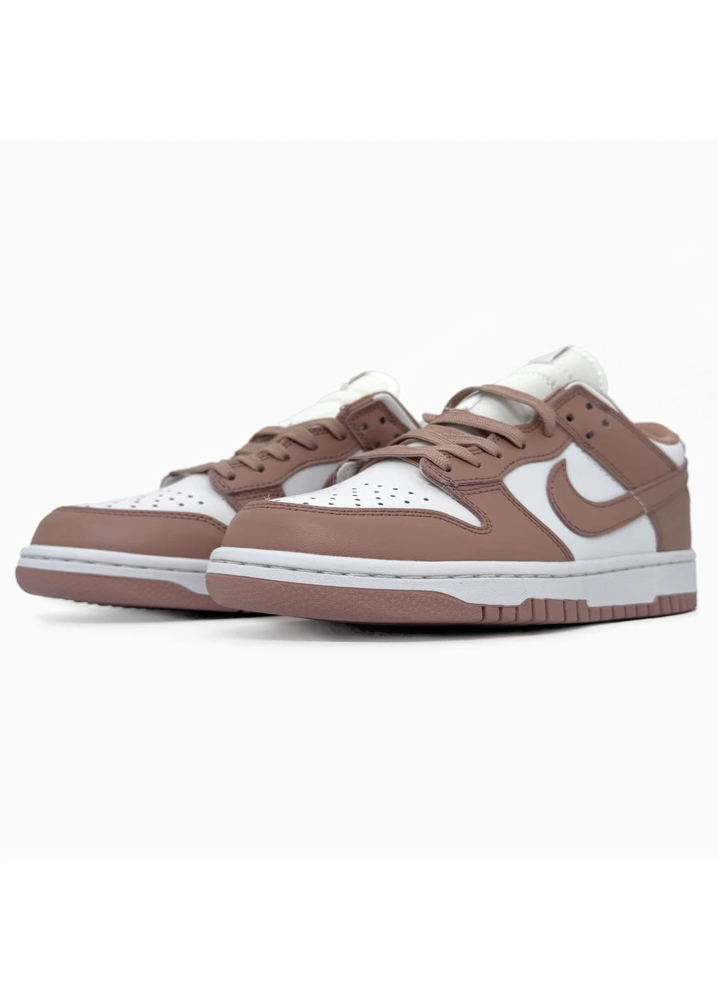 Білі кросівки чоловічі nike sb dunk brown white найк сб данк білі демісезон No Brand