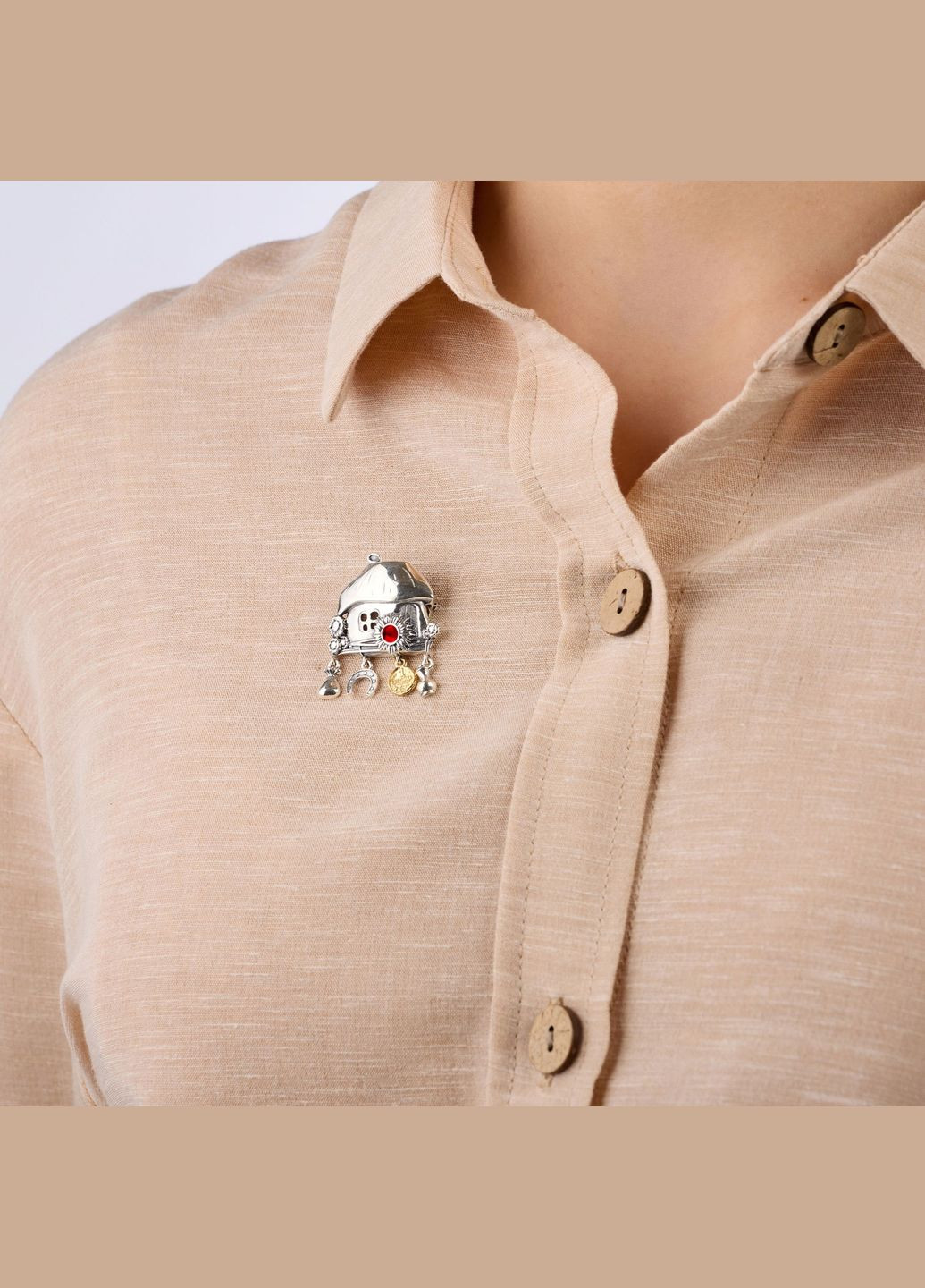 Брошь Хатка Light Siam Gold Сонях Skifska Etnika (324622823)