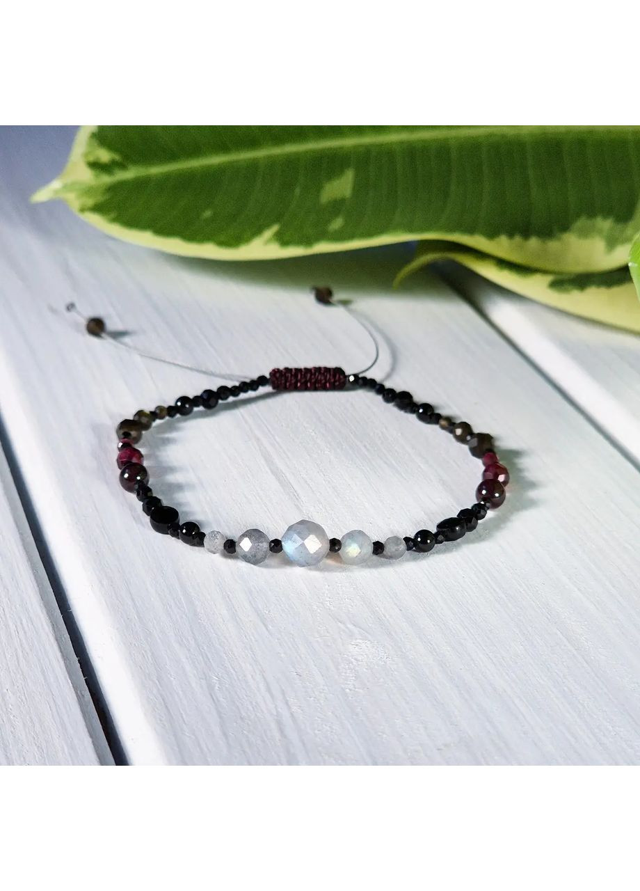 Браслет талисман для знака зодиака Скорпион из натуральных камней на затяжке d-6х4-3-2мм+- No Brand Браслет (360564167)