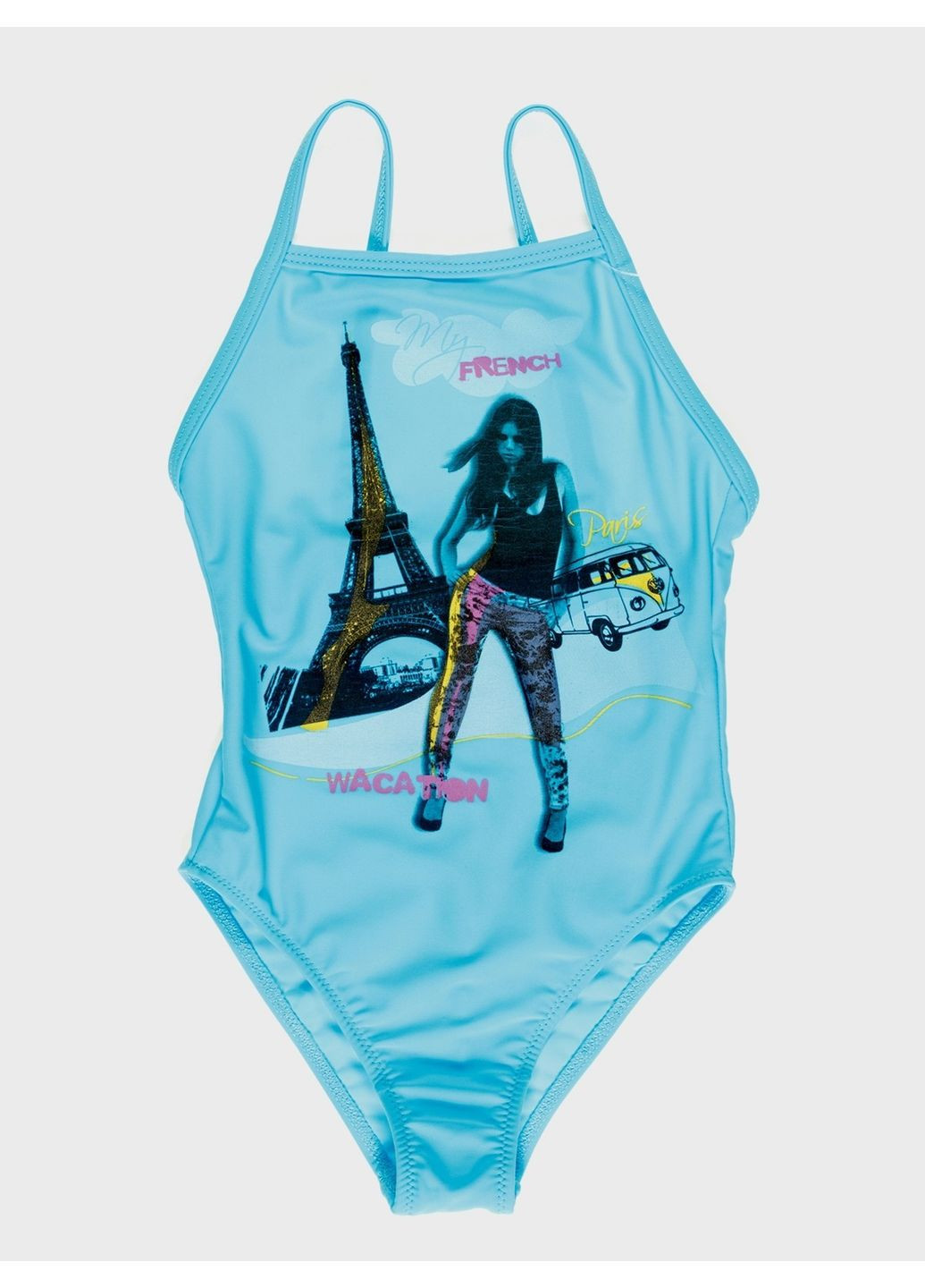 Голубой летний купальник слитный Keyzi Paris