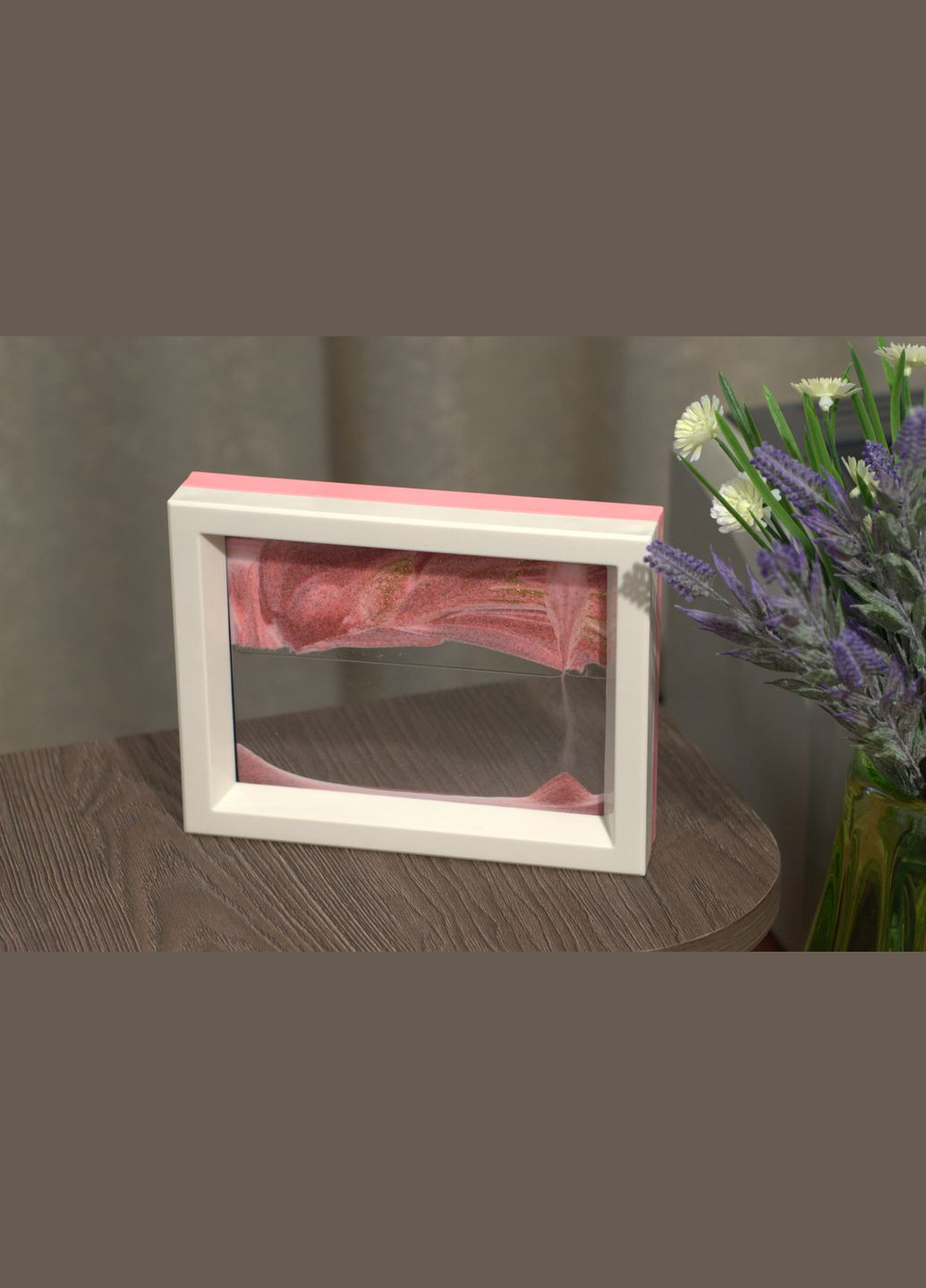 Картина-антистрес "Піщаний краєвид" (Moving Sandscapes) двостороння 18,5х14,3 см. Картина на подарунок Рожевий No Brand (313654389)