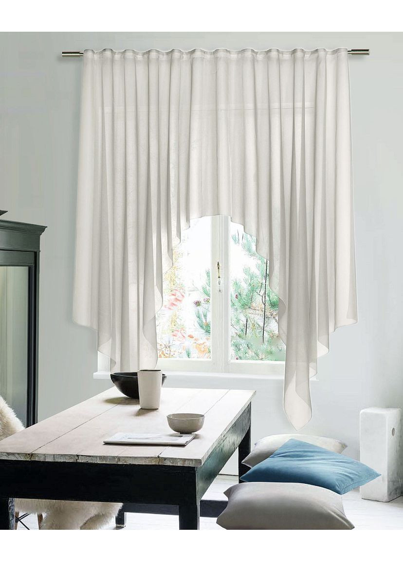 Тюль арка Стелла 200х170 см 1 шт вуаль світло-сіра (60006-Stella) No Brand (369154613)