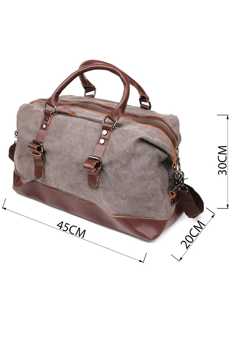 Дорожня сумка текстильна 20169 Сіра Vintage (329148898)