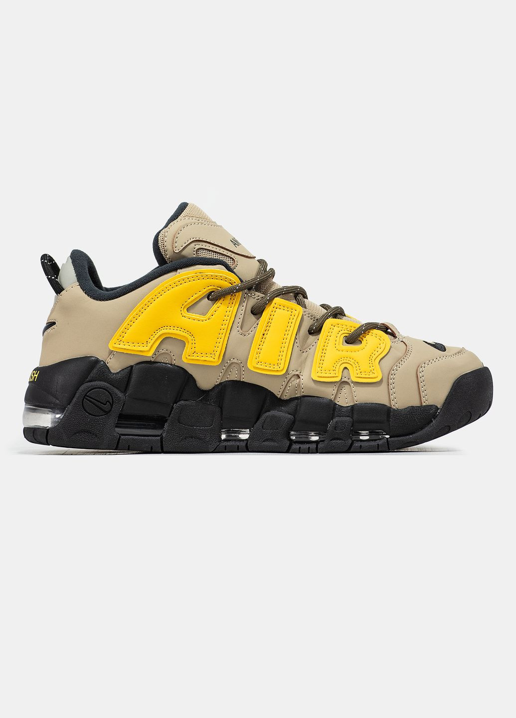 Бежеві Осінні кросівки чоловічі nike air more uptempo x ambush beige yellow | найк аір мор уптемпо бежеві жовті No Brand