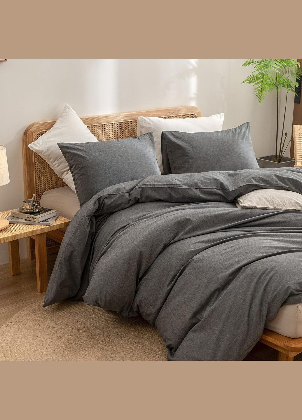 Комплект постельного белья, двуспальный, вареный хлопок (Washed Cotton) Кондор (304574189)