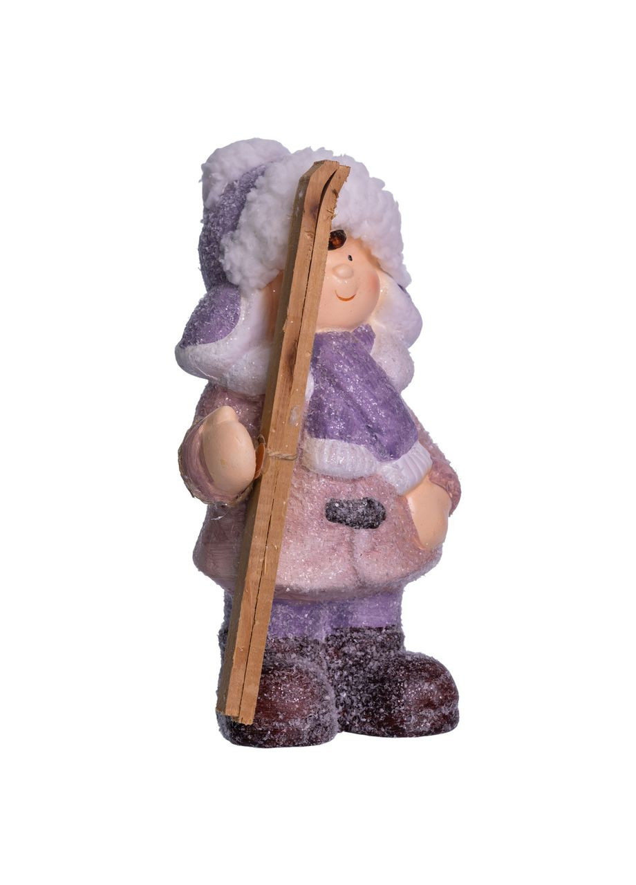 Новорічна фігурка Дівчинка з лижами з фарфору 12×10×22 (см) новорічний декор для дому, квартири, офісу CR-5-2 (A-040994) Yiwu (365813422)