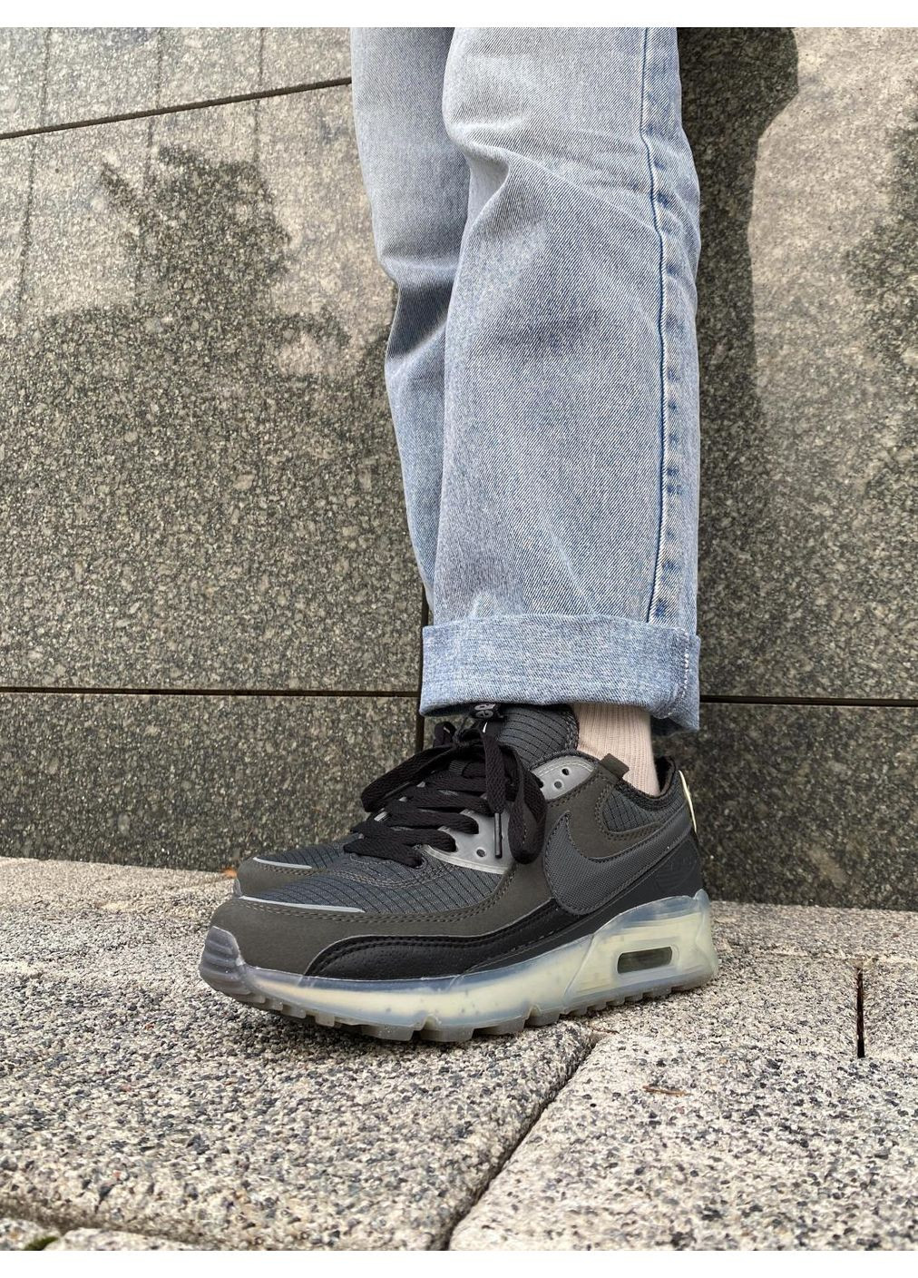 КРОССОВКИ ЖЕНСКИЕ NIKE AIR MAX TERRASCAPE 90 BLACK GREY НАЙК АИР МАКС ТН ПЛЮС No Brand серые демисезоны (368885076)