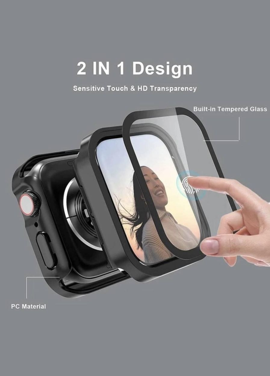 Захисний чохол зі склом 2 для Apple Watch Чорний CHOICE (349844910)