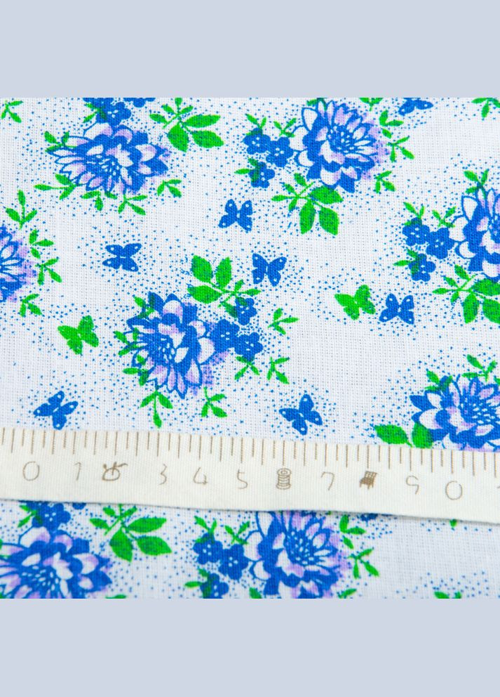 Ткань ситец детская Букетики голубые IDEIA (290558224)