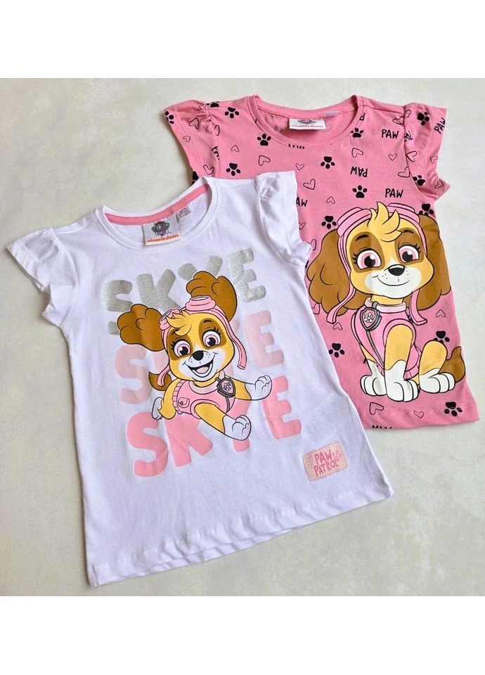 Розовая летняя набор детских футболок для девочек Paw Patrol Футболка