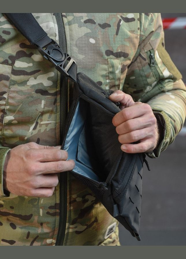 Тактична чоловіча сумка через плече чорна No Brand (322403073)