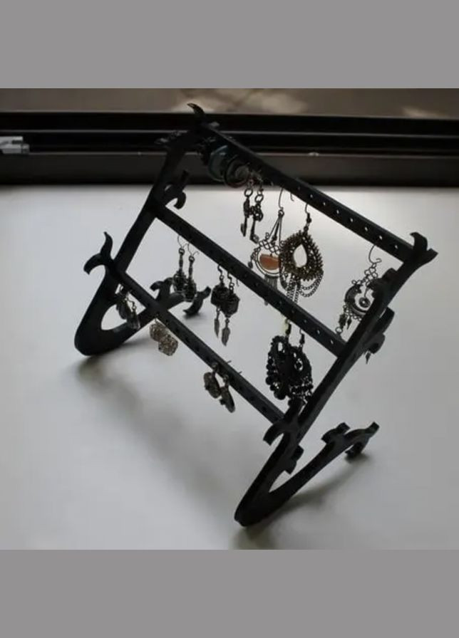 Підставка-органайзер з 3-ма планками для сережок / Тримач для ювелірних виробів пластиковий. UA3D (303629356)