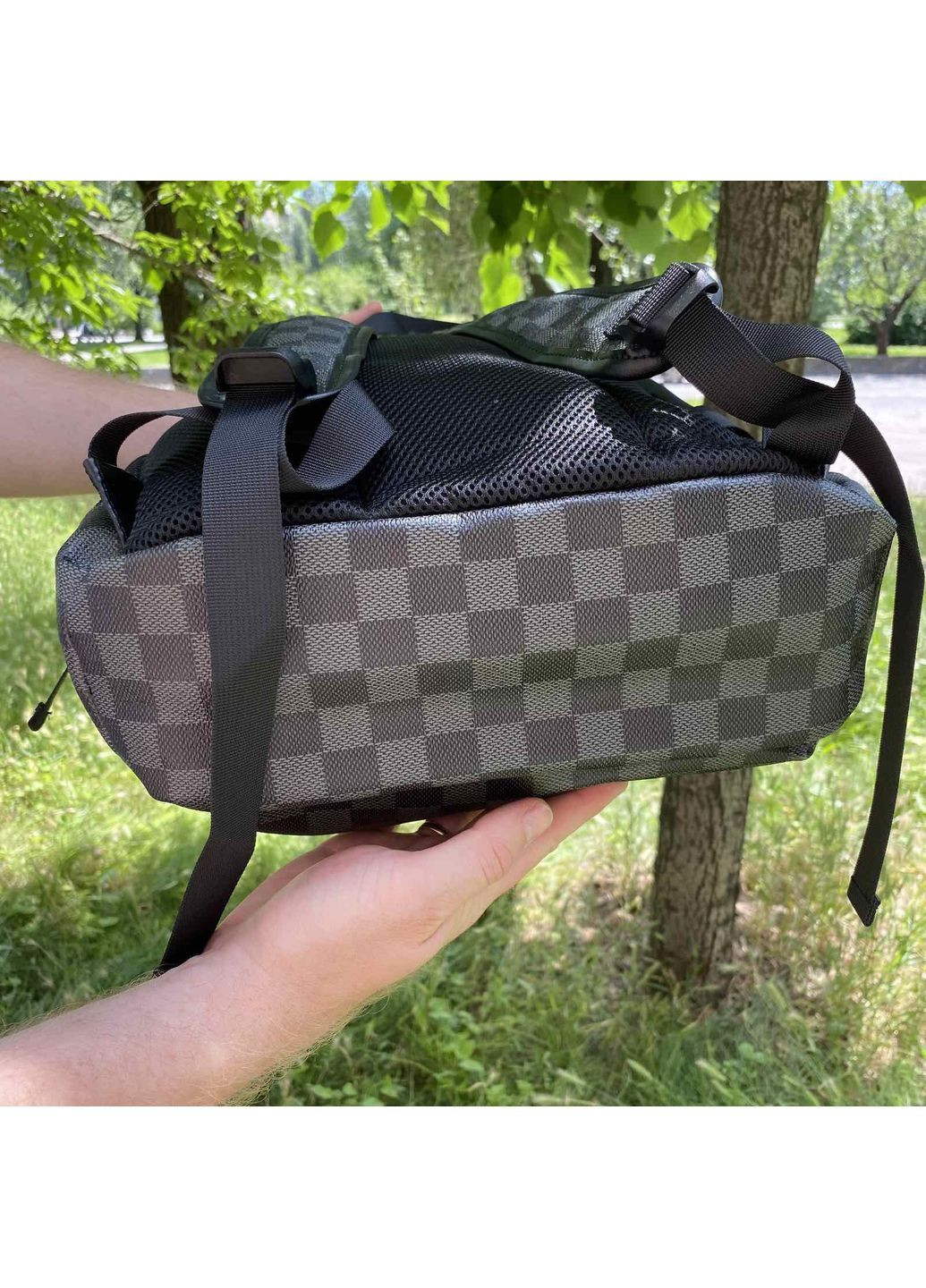 Женский городской в клетку (676ДКч) No Brand рюкзак (362577374)