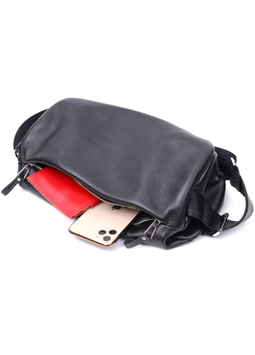 Оригінальна сумка через плече з натуральної шкіри 11649 Чорна Grande Pelle (331913447)