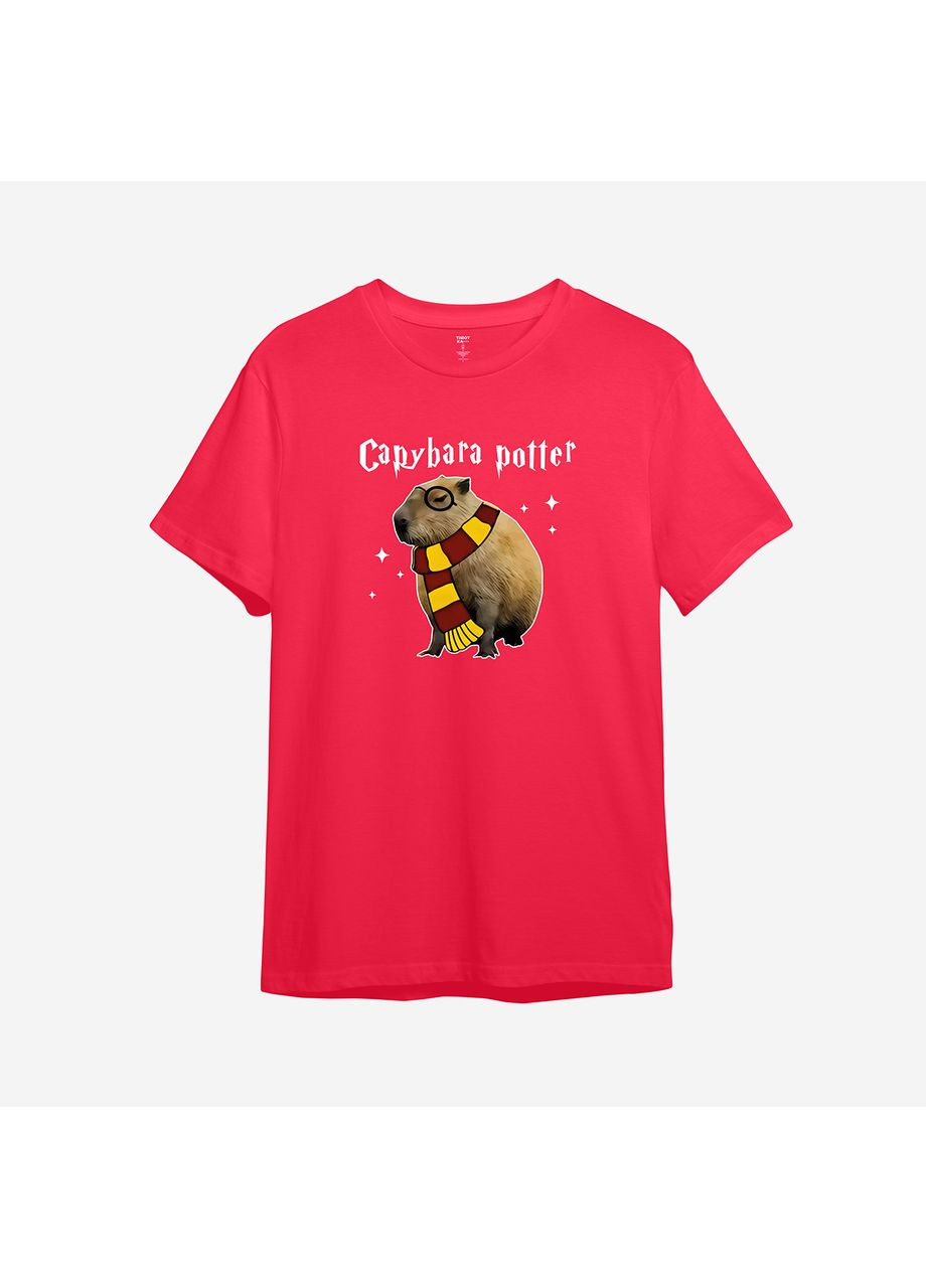 Червона демісезонна дитяча футболка з принтом "capybara potter". planet earth (0010517555724) ТiШОТКА