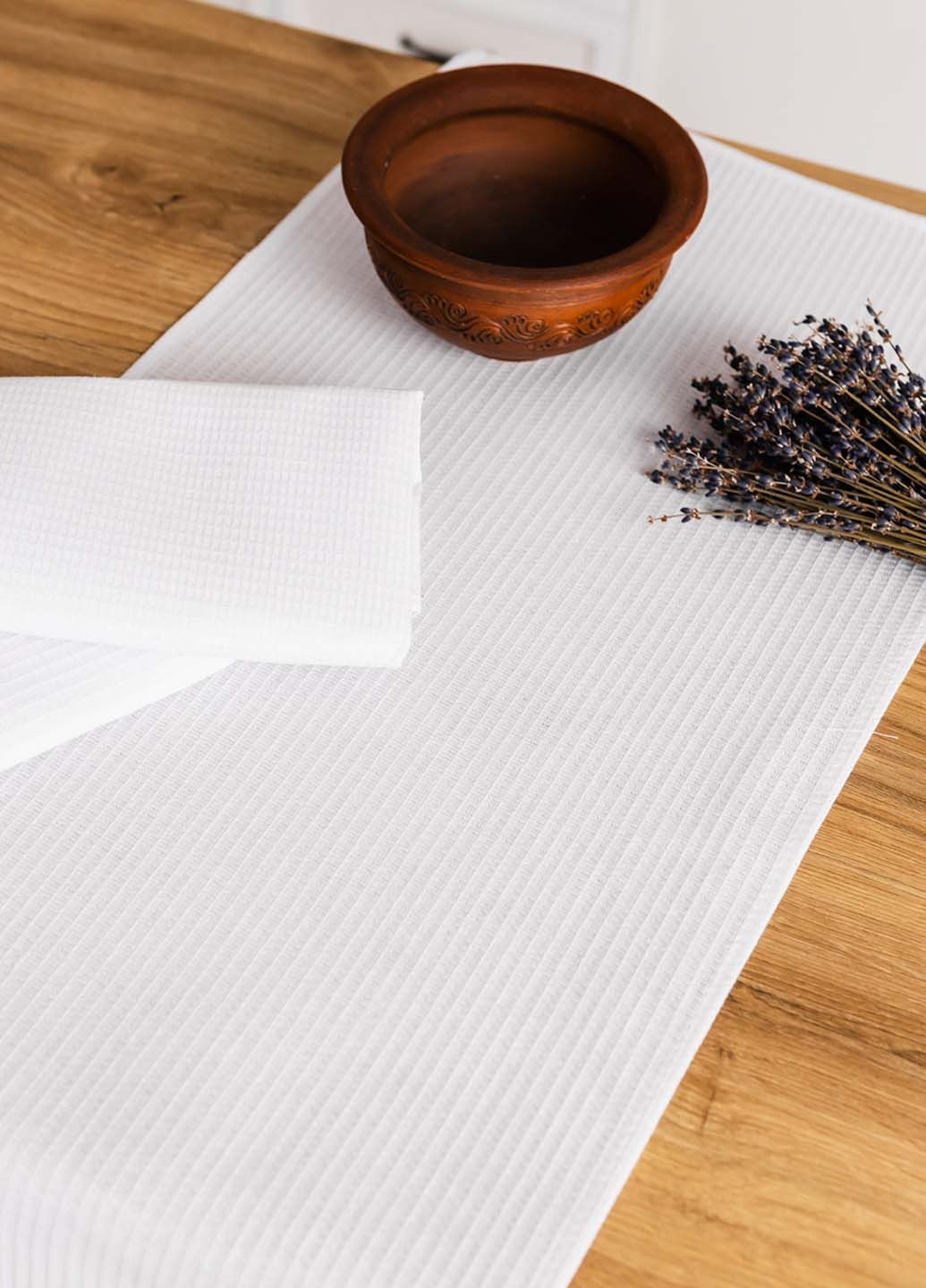 Полотенца вафельные "Белые" 55х35 см (комплект 4шт) Homedec однотонный белый