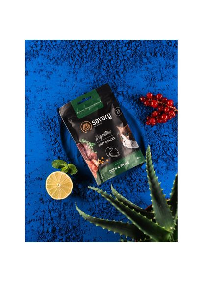 М'які ласощі для покращення травлення котів, качка з чебрецем, 50 г Savory (362581421)