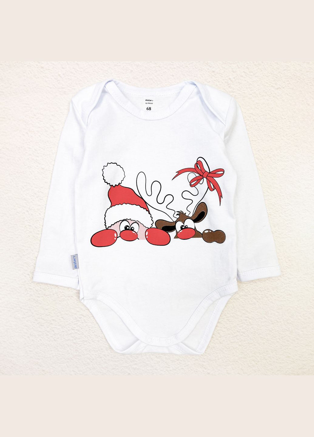 Боді дитячий кулір Festive Santa Білий dexter's (279761455)