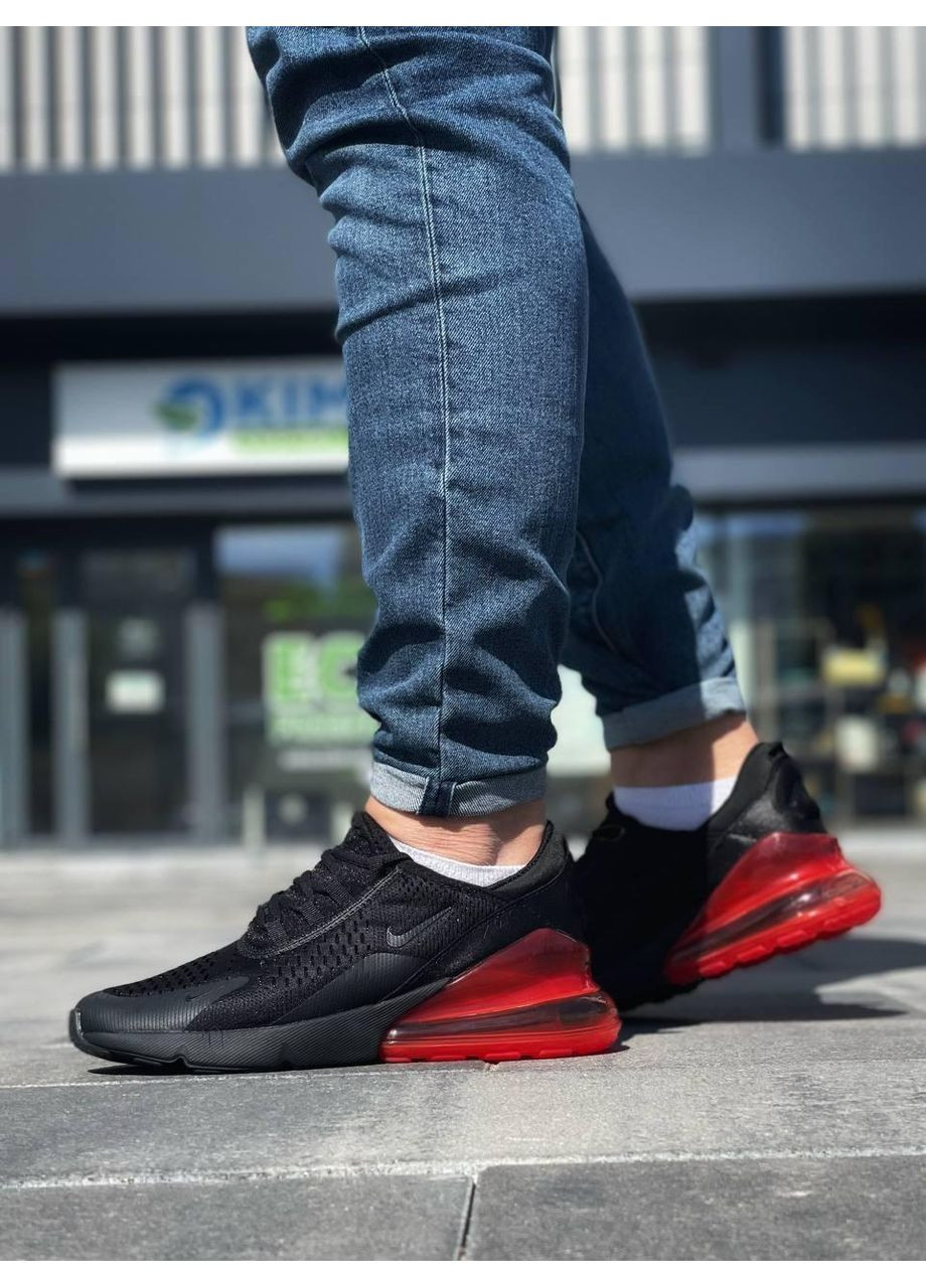 Чорні Осінні кросівки чоловічі nike air max 270 black red 2 найк аір макс 270 No Brand