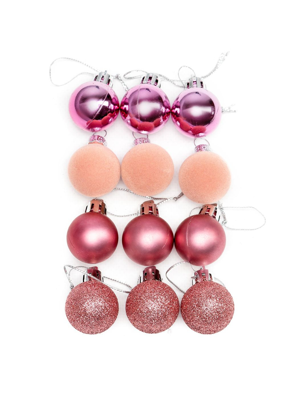 Набір кульок для ялинки колір рожевий ЦБ-00238245 No Brand (282924912)
