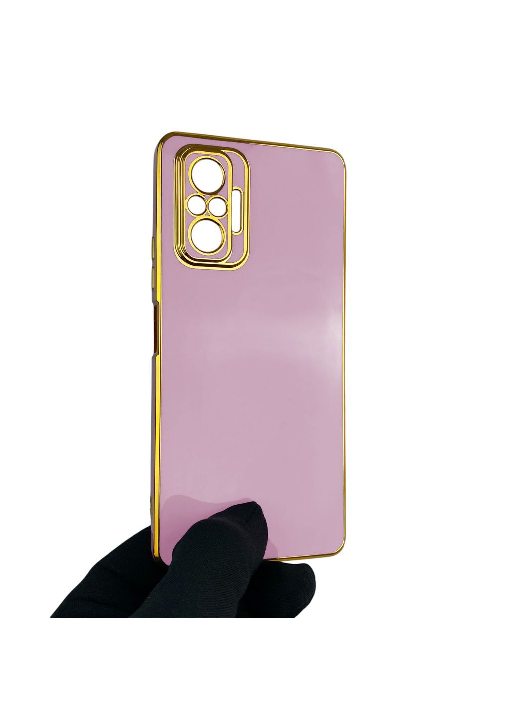 Чохол для Redmi Note 10 Pro 4G глянцевий із захистом камери із золотою окантовкою на сяомі редмі нот 10 про 4г чорничний gs1 Xiaomi (366236425)