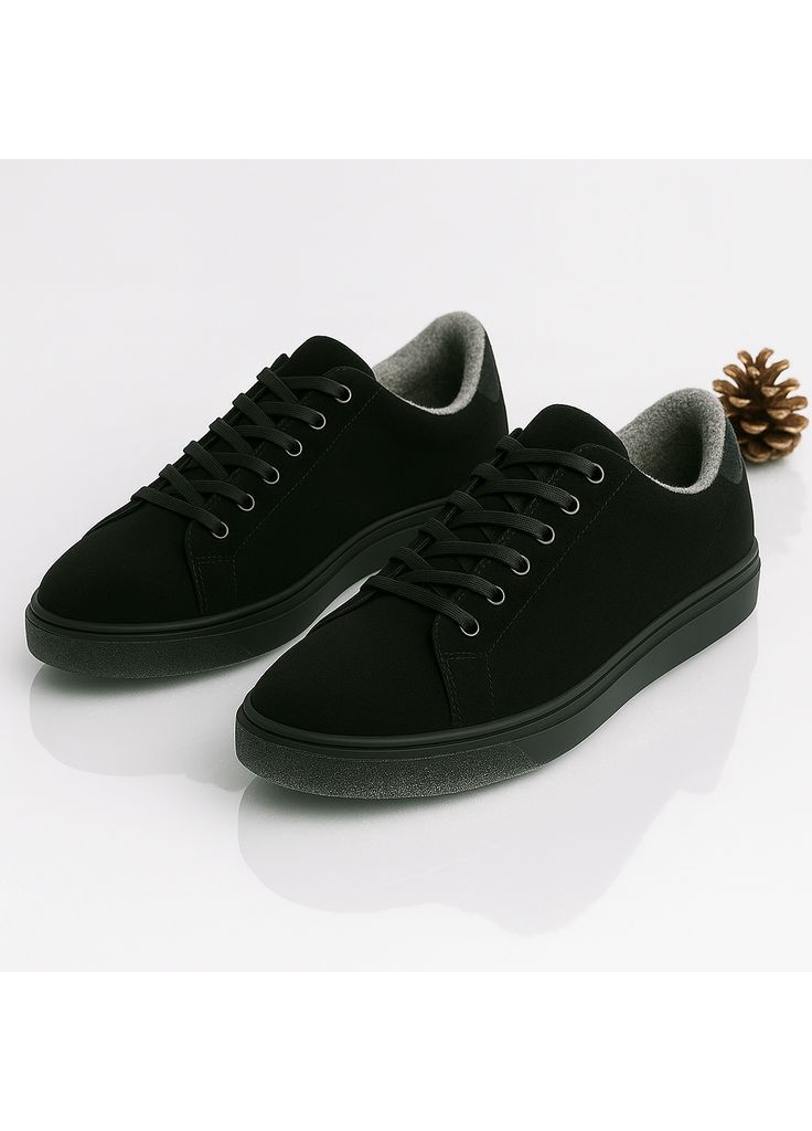 Чорні Зимовий чоловічі зимові кросівки lux 6214 чорні замшеві з вовною Kindzer Lux-6214