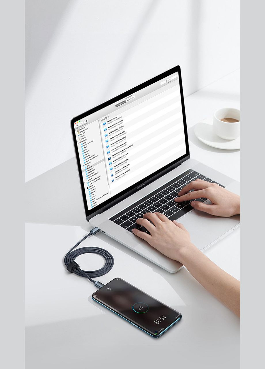 Кабель PD Type-C до Type-C 120W 6A 2 м швидкого заряджання та передачі даних ( код: Type-C2m120WS ) Digital (325449294)