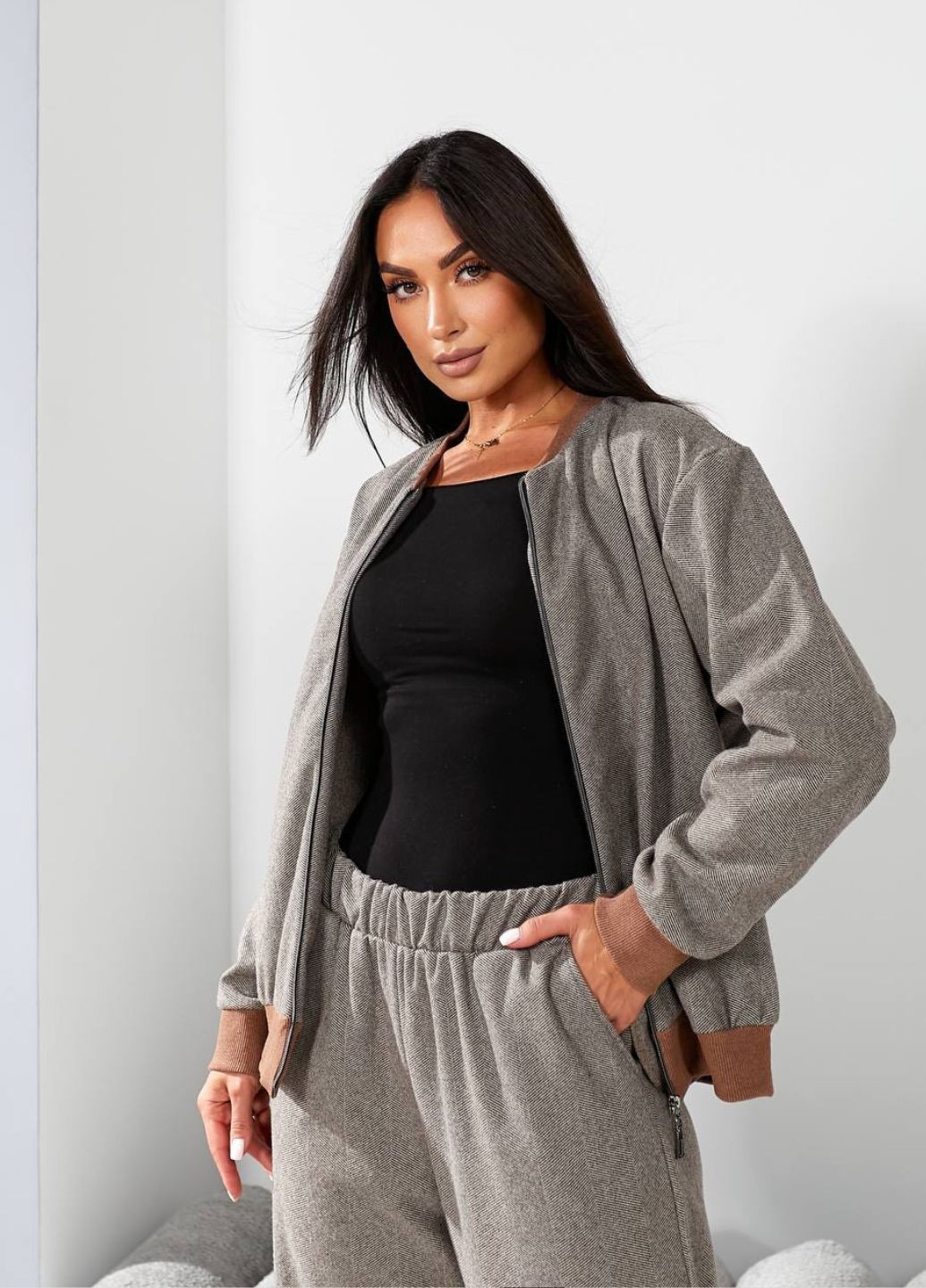 Теплий кашеміровий костюм двійка на блискавці Tik-Tak (340956739)