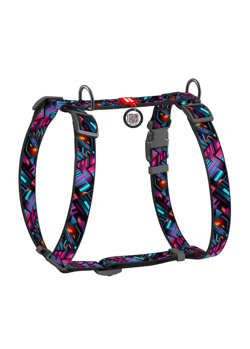 Шлей для собак анатомический H-образный Nylon с QR-паспортом, L, Ш 25 мм, А 50-90, В 60-100 WAUDOG (322642966)