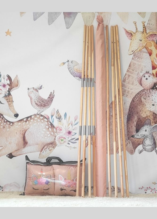 Вигвам для девочки Цветные Единорожкы на пудровом цвете Полный комплект! No Brand (316257235)