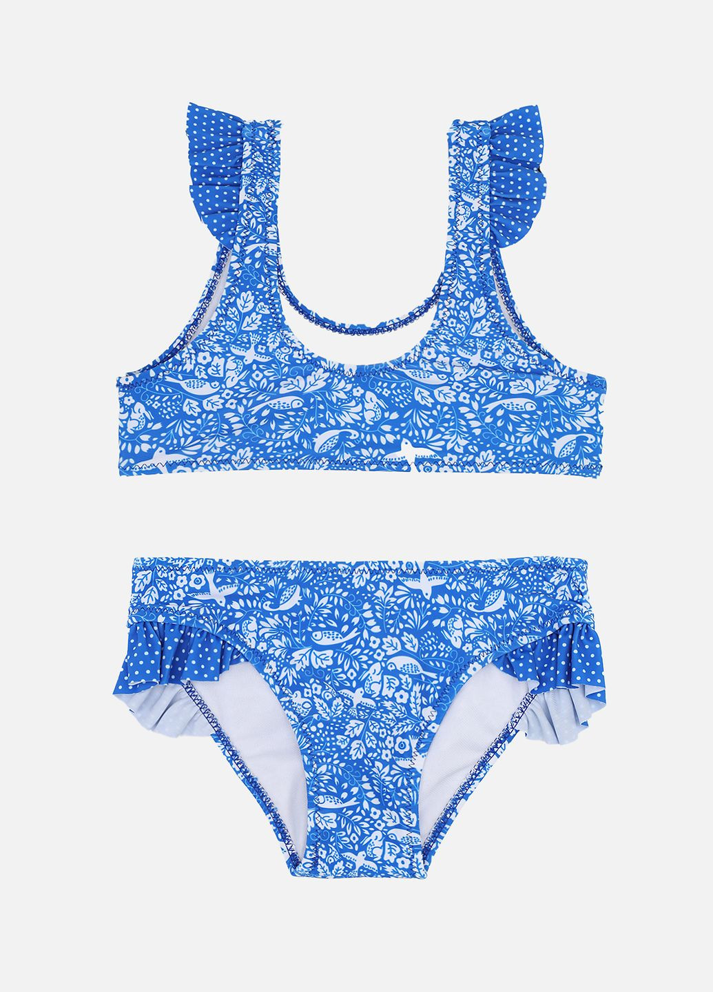 Синий летний купальник для девочки цвет синий цб-00270382 No Brand